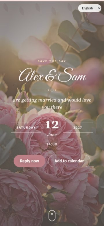 Blush garden theme, opened