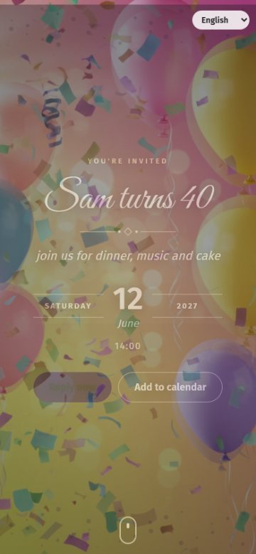 Confetti theme, opened